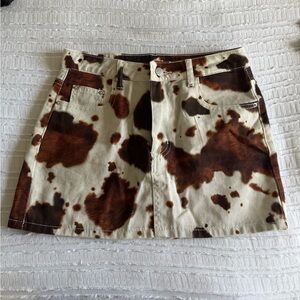 Cow Print Mini Skirt